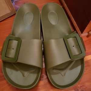 Olive green slides